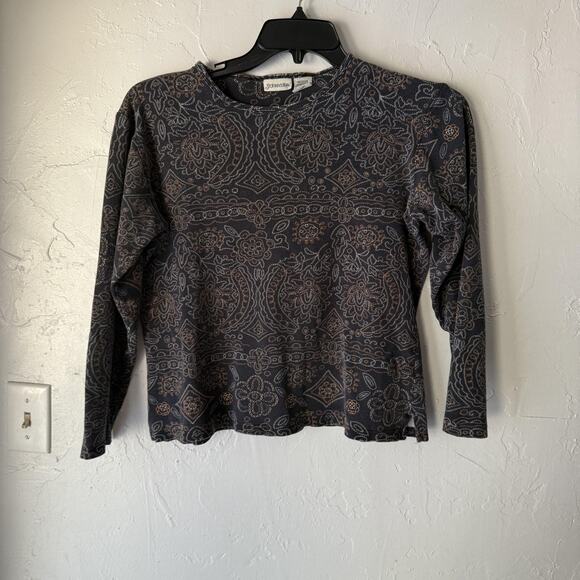 St Johns Bay Shirt Vtg M Paisley Floral Long Sleeve Button Up Top Boho Grunge - Picture 2 of 7